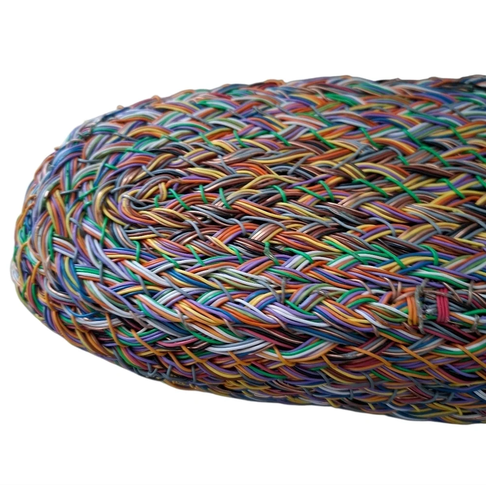 Handwoven Original Multicolor Wire Basket Tray with Handles Boho Basket - Picture 9 of 13